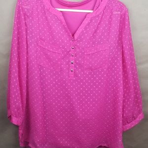 Women's Sheer Blouse Tank Top Set Medium